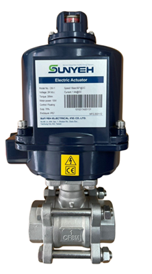 OM1-24DC-BALL-2" Sunyeh Electric actuator หัวขับไฟฟ้า ไฟ 24DC กับ TG Ball valve สแตนเลส SS316 size 2"